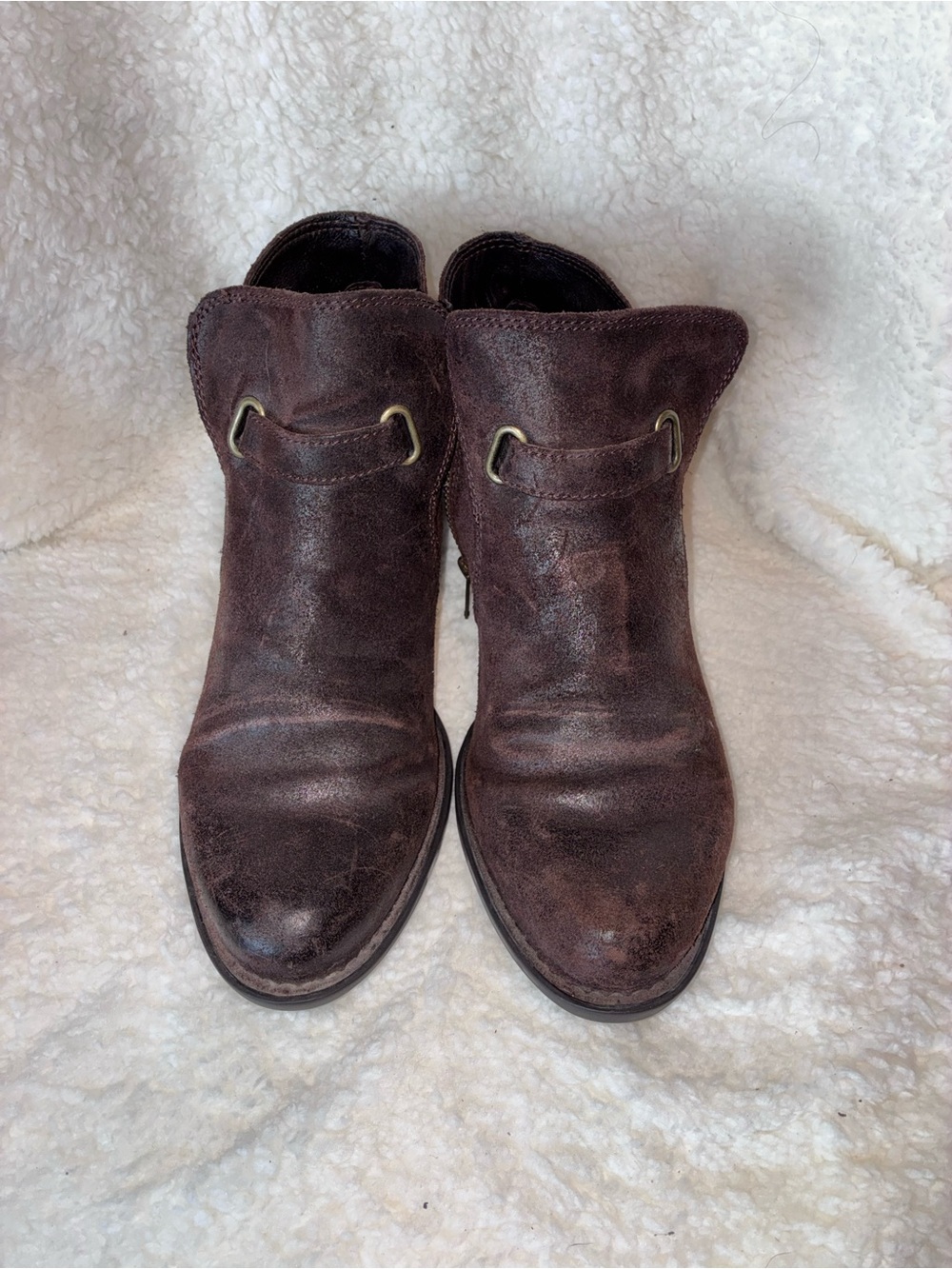 Born Women's Dark Brown Leather Ankle Booties